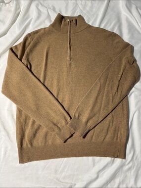 NWOT Maglificio Bartolini Sweater Lambswool Blend Quarter Zip Large Mock Neck